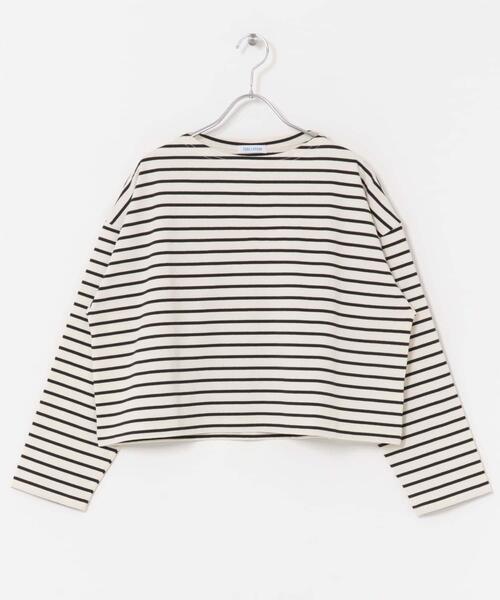 FORK&SPOON(フォークアンドスプーン)の「FORK&SPOON クロップドボートネックカットソー(Tシャツ/カットソー・レディース・ホワイト系その他/ブラック/グレー系その他・1)」の10枚目の写真