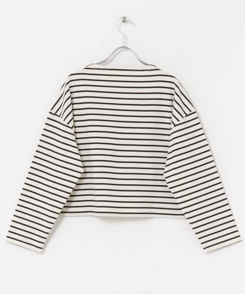 FORK&SPOON(フォークアンドスプーン)の「FORK&SPOON クロップドボートネックカットソー(Tシャツ/カットソー・レディース・ホワイト系その他/ブラック/グレー系その他・1)」の11枚目の写真