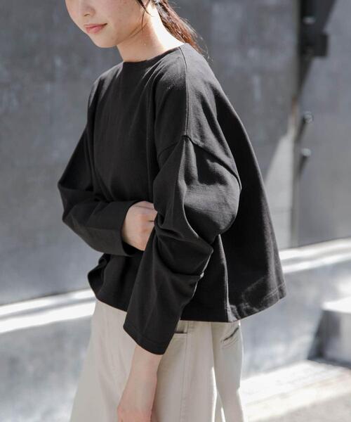 FORK&SPOON(フォークアンドスプーン)の「FORK&SPOON クロップドボートネックカットソー(Tシャツ/カットソー・レディース・ホワイト系その他/ブラック/グレー系その他・1)」の17枚目の写真