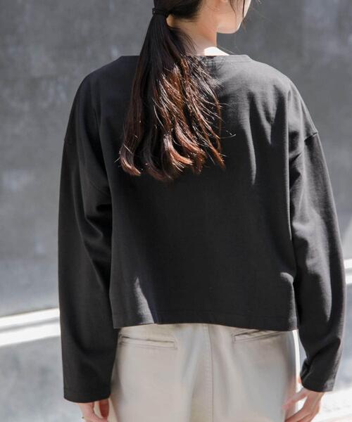 FORK&SPOON(フォークアンドスプーン)の「FORK&SPOON クロップドボートネックカットソー(Tシャツ/カットソー・レディース・ホワイト系その他/ブラック/グレー系その他・1)」の19枚目の写真