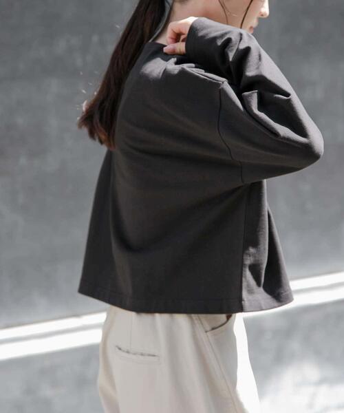 FORK&SPOON(フォークアンドスプーン)の「FORK&SPOON クロップドボートネックカットソー(Tシャツ/カットソー・レディース・ホワイト系その他/ブラック/グレー系その他・1)」の20枚目の写真