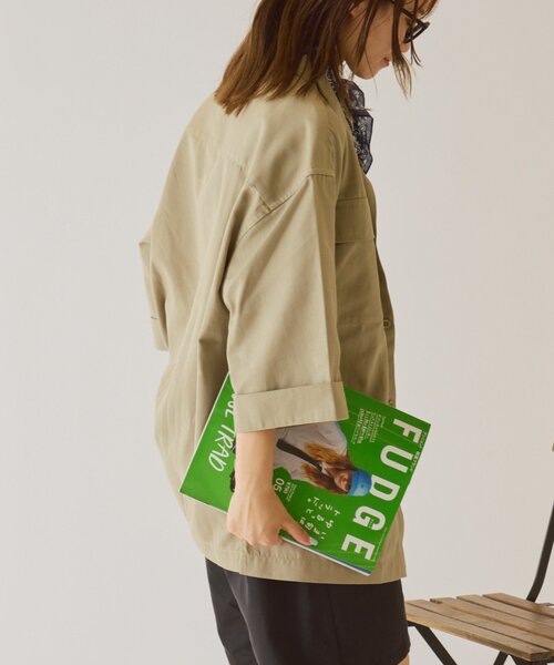 GEVACO（ゲバコ）の「【GEVACO】ボクシーハーフスリーブワークシャツ（シャツ/ブラウス・レディース・ネイビー/ベージュ・LARGE/MEDIUM）」の7枚目の写真