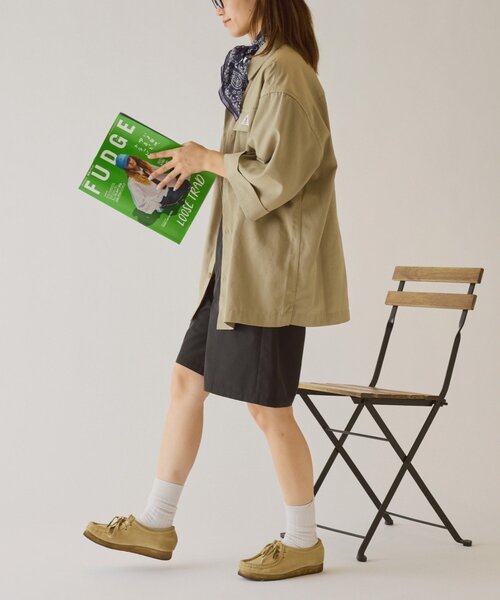 GEVACO（ゲバコ）の「【GEVACO】ボクシーハーフスリーブワークシャツ（シャツ/ブラウス・レディース・ネイビー/ベージュ・LARGE/MEDIUM）」の10枚目の写真