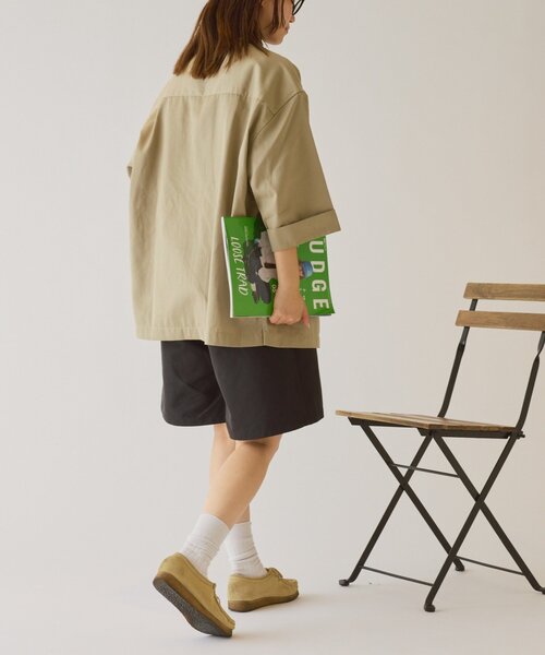 GEVACO（ゲバコ）の「【GEVACO】ボクシーハーフスリーブワークシャツ（シャツ/ブラウス・レディース・ネイビー/ベージュ・LARGE/MEDIUM）」の12枚目の写真