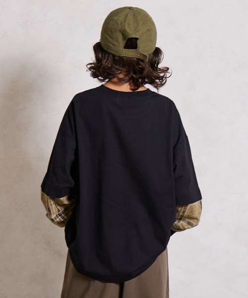 PAIRMANON STREET(ペアマノンストリート)の「レイヤード 長袖 Tシャツ【PAIRMANON STREET】(Tシャツ/カットソー・キッズ・ホワイト/ブラック・110/130/140/150/100/120/90/160)」の7枚目の写真