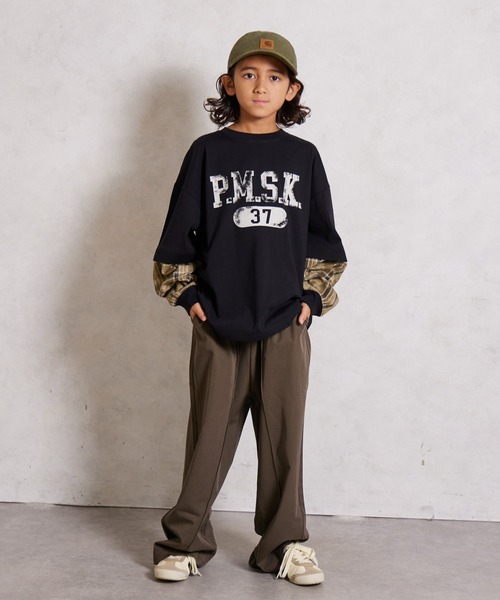 PAIRMANON STREET(ペアマノンストリート)の「レイヤード 長袖 Tシャツ【PAIRMANON STREET】(Tシャツ/カットソー・キッズ・ホワイト/ブラック・110/130/140/150/100/120/90/160)」の8枚目の写真