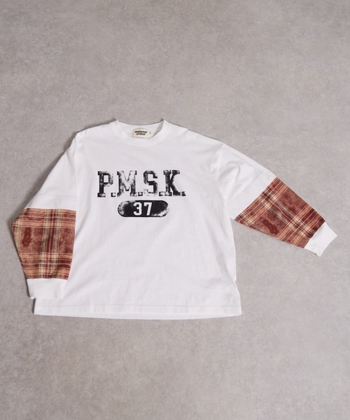 PAIRMANON STREET(ペアマノンストリート)の「レイヤード 長袖 Tシャツ【PAIRMANON STREET】(Tシャツ/カットソー・キッズ・ホワイト/ブラック・110/130/140/150/100/120/90/160)」の9枚目の写真