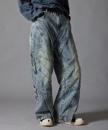 Theater code（シアターコード）の「Cutting Design Wide Denim Pants / カッティングデザイン ワイドデニムパンツ（デニムパンツ）」