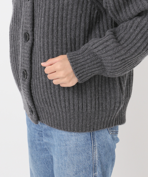 FRAMeWORK（フレームワーク）の「WOOLフードカーディガン（カーディガン/ボレロ・レディース・チャコールグレー/ホワイト・FREE）」の8枚目の写真