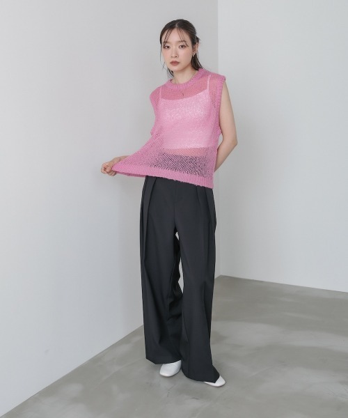 Bab(バブ)の「モヘアタッチシアーベスト(ベスト・レディース・グレー/ピンク/チャコールグレー/ホワイト系その他・M)」の6枚目の写真