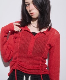 ヘンリーネックドロストニット