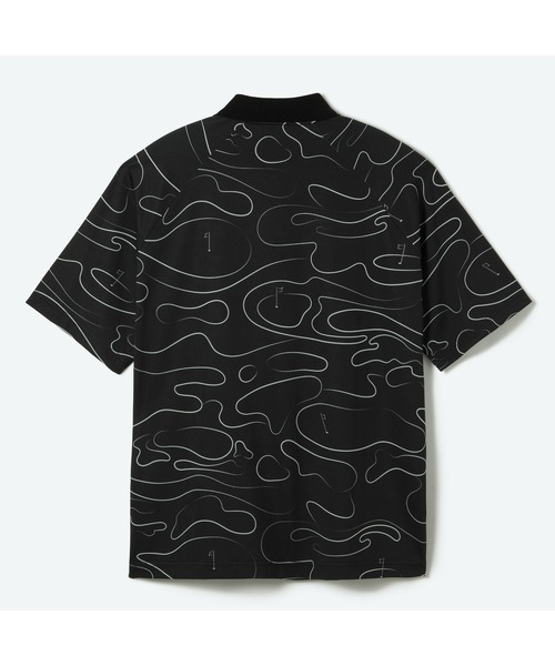 penguin BY MUNSINGWEAR（ペンギン バイ マンシングウェア）の「GOLF COURSE PRINT STRETCH GAME HALF SHIRT　半袖ストレッチポロシャツ ゴルフウェア（ポロシャツ・メンズ・ブラック/グリーン・M/L/XL）」の3枚目の写真