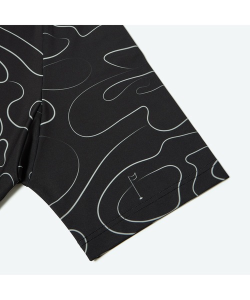 penguin BY MUNSINGWEAR（ペンギン バイ マンシングウェア）の「GOLF COURSE PRINT STRETCH GAME HALF SHIRT　半袖ストレッチポロシャツ ゴルフウェア（ポロシャツ・メンズ・ブラック/グリーン・M/L/XL）」の6枚目の写真