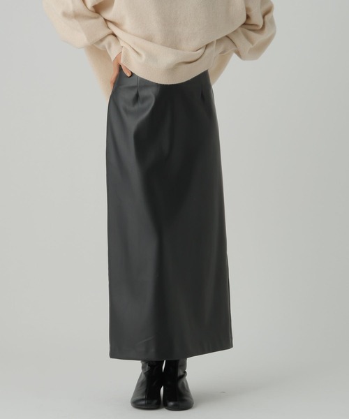 Elura（エルーラ）の「フェイクレザースカート/590909（スカート・レディース・ブラック/キャメル・MEDIUM/LARGE）」の6枚目の写真