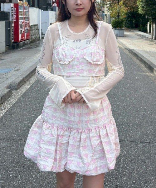 Candy Stripper（キャンディストリッパー）の「MY LOVER BALOON ドレス（ワンピース・レディース・ブラック/オフホワイト/ピンク・FREE）」の2枚目の写真