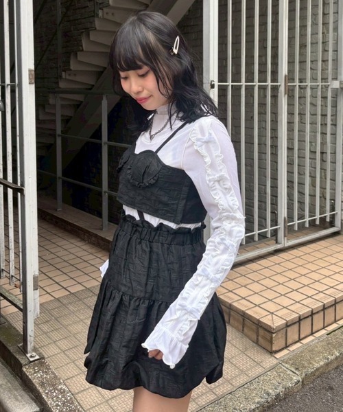 Candy Stripper（キャンディストリッパー）の「MY LOVER BALOON ドレス（ワンピース・レディース・ブラック/オフホワイト/ピンク・FREE）」の6枚目の写真