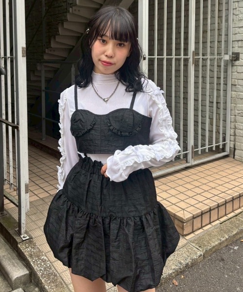 Candy Stripper（キャンディストリッパー）の「MY LOVER BALOON ドレス（ワンピース・レディース・ブラック/オフホワイト/ピンク・FREE）」の4枚目の写真