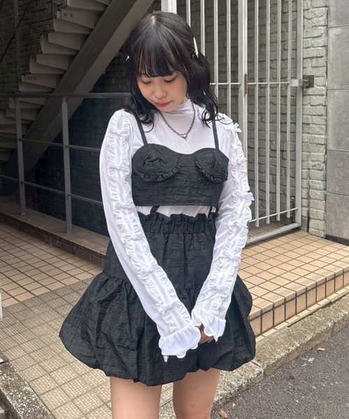 Candy Stripper（キャンディストリッパー）の「MY LOVER BALOON ドレス（ワンピース・レディース・ブラック/オフホワイト/ピンク・FREE）」の5枚目の写真