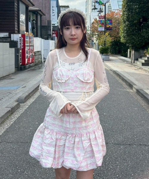 Candy Stripper（キャンディストリッパー）の「MY LOVER BALOON ドレス（ワンピース・レディース・ブラック/オフホワイト/ピンク・FREE）」の17枚目の写真