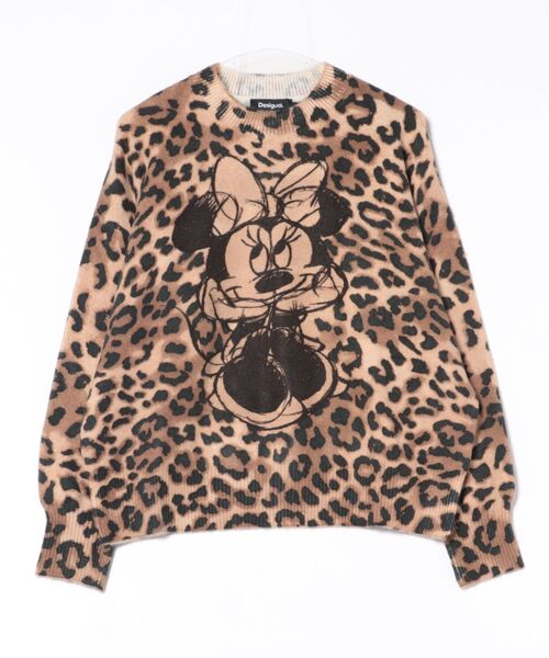 Desigual(デシグアル)の「ミニーマウス刺繍 アニマルプリント クルーネックセーター ニット(ニット/セーター・レディース・ブラウン・XS/S/M/L/XL)」の7枚目の写真