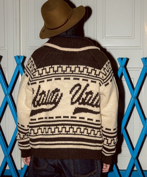 EFFECTEN（エフェクテン）の「mcg3716- Utility cowichan sweater カウチンニット(ef404-05)（カーディガン/ボレロ・メンズ・クリーム/ブラウン・FREE）」の6枚目の写真