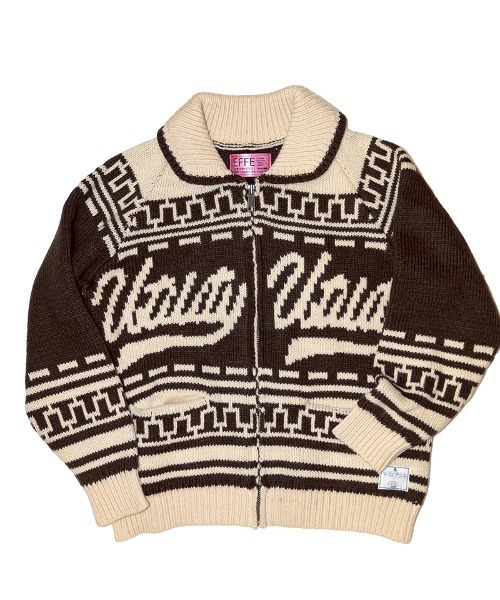 EFFECTEN（エフェクテン）の「mcg3716- Utility cowichan sweater カウチンニット(ef404-05)（カーディガン/ボレロ・メンズ・クリーム/ブラウン・FREE）」の9枚目の写真