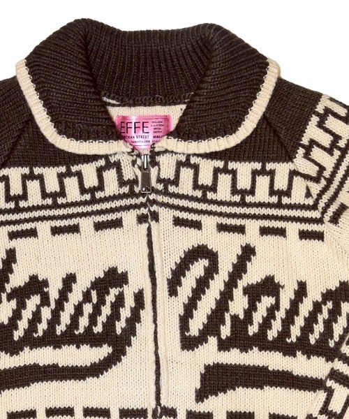 EFFECTEN（エフェクテン）の「mcg3716- Utility cowichan sweater カウチンニット(ef404-05)（カーディガン/ボレロ・メンズ・クリーム/ブラウン・FREE）」の3枚目の写真