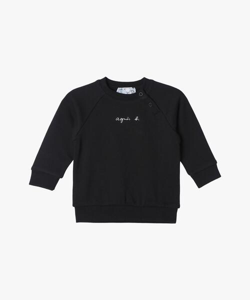 agnes b.(アニエスベー)の「ベビー ロゴ コットン 長袖 スウェット(スウェット・キッズ・ブラック・18M/1YEAR/2YEAR)」の1枚目の写真