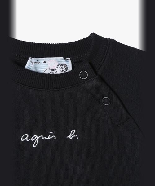 agnes b.(アニエスベー)の「ベビー ロゴ コットン 長袖 スウェット(スウェット・キッズ・ブラック・18M/1YEAR/2YEAR)」の6枚目の写真