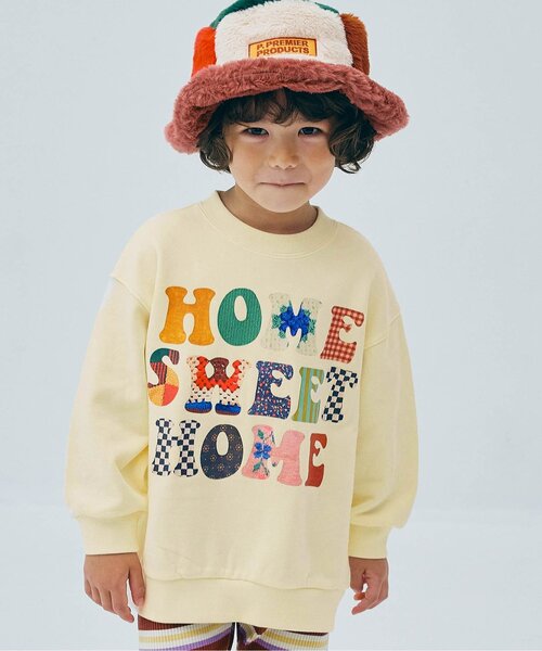 p.premier（ピードットプルミエ）の「【ジュニア対応】ヴィンテージファブリックフォトロゴトレーナー（スウェット・キッズ・ブルー/グレー/オフホワイト・80/90/100/110/120/130/140）」の2枚目の写真