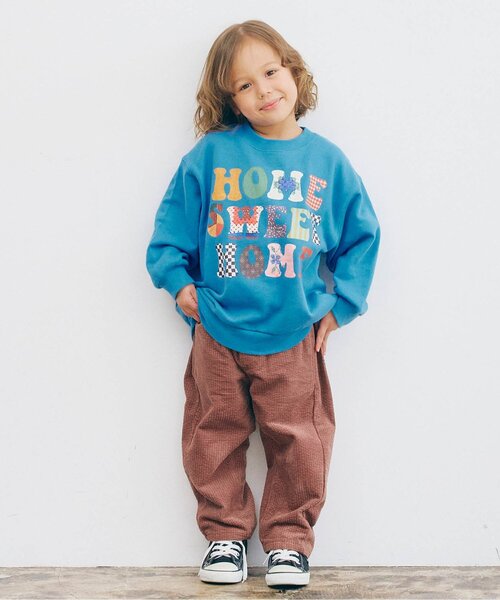 p.premier（ピードットプルミエ）の「【ジュニア対応】ヴィンテージファブリックフォトロゴトレーナー（スウェット・キッズ・ブルー/グレー/オフホワイト・80/90/100/110/120/130/140）」の4枚目の写真