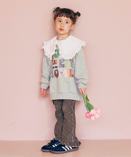 p.premier（ピードットプルミエ）の「【ジュニア対応】ヴィンテージファブリックフォトロゴトレーナー（スウェット・キッズ・ブルー/グレー/オフホワイト・80/90/100/110/120/130/140）」の6枚目の写真