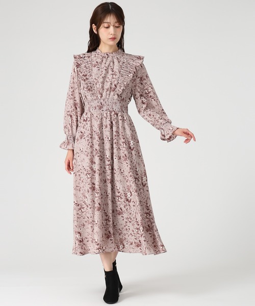 MISCH MASCH(ミッシュマッシュ)の「プリーツフリルフラワーワンピース(ワンピース・レディース・アイボリー/ピンク・M/S)」の3枚目の写真