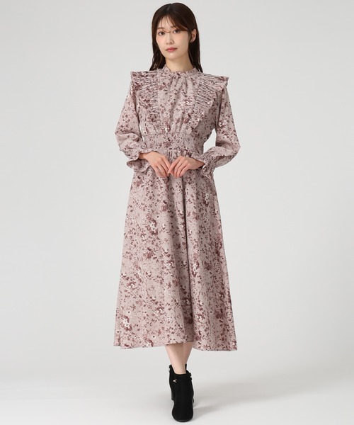 MISCH MASCH(ミッシュマッシュ)の「プリーツフリルフラワーワンピース(ワンピース・レディース・アイボリー/ピンク・M/S)」の4枚目の写真