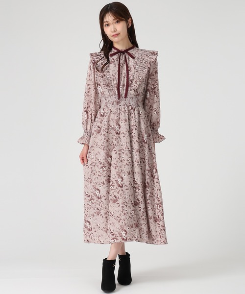 MISCH MASCH(ミッシュマッシュ)の「プリーツフリルフラワーワンピース(ワンピース・レディース・アイボリー/ピンク・M/S)」の5枚目の写真