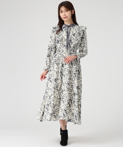 MISCH MASCH(ミッシュマッシュ)の「プリーツフリルフラワーワンピース(ワンピース・レディース・アイボリー/ピンク・M/S)」の7枚目の写真
