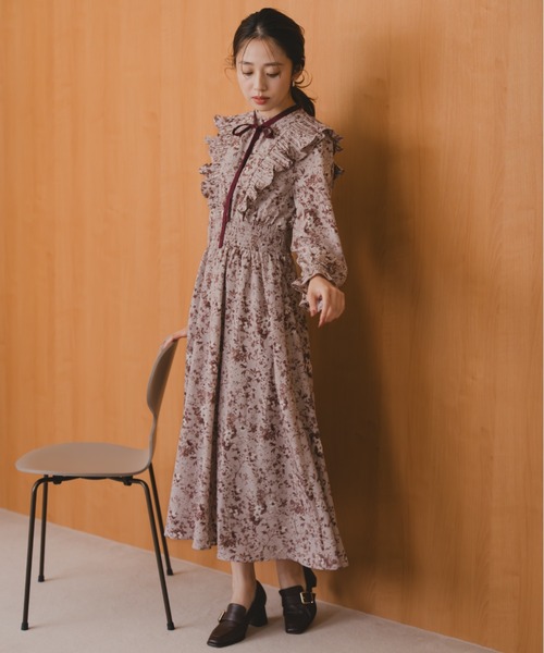 MISCH MASCH(ミッシュマッシュ)の「プリーツフリルフラワーワンピース(ワンピース・レディース・アイボリー/ピンク・M/S)」の20枚目の写真