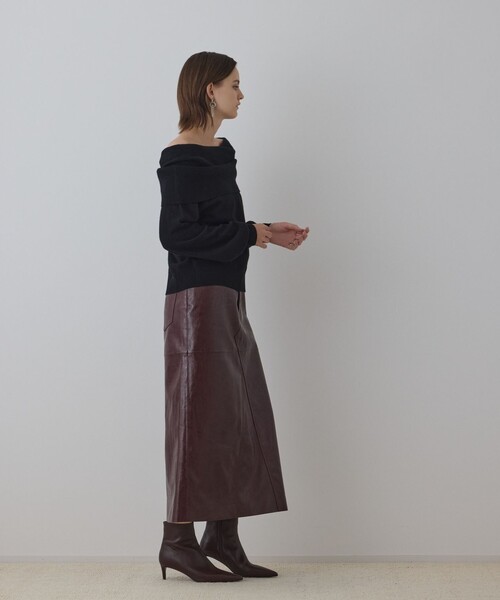 Diagram（ダイアグラム）の「ウールオフショルニットトップ（ニット/セーター・レディース・ボルドー/ブラック/オレンジ・36）」の17枚目の写真