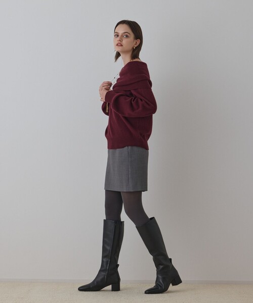 Diagram（ダイアグラム）の「ウールオフショルニットトップ（ニット/セーター・レディース・ボルドー/ブラック/オレンジ・36）」の22枚目の写真