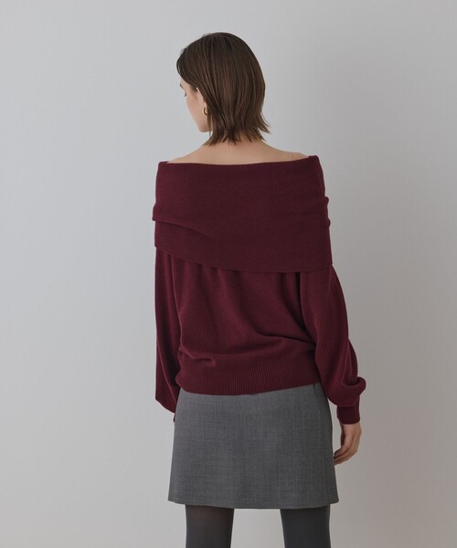 Diagram（ダイアグラム）の「ウールオフショルニットトップ（ニット/セーター・レディース・ボルドー/ブラック/オレンジ・36）」の20枚目の写真