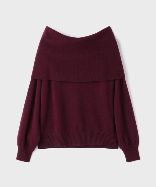 Diagram（ダイアグラム）の「ウールオフショルニットトップ（ニット/セーター・レディース・ボルドー/ブラック/オレンジ・36）」の19枚目の写真