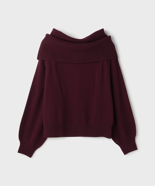 Diagram（ダイアグラム）の「ウールオフショルニットトップ（ニット/セーター・レディース・ボルドー/ブラック/オレンジ・36）」の18枚目の写真