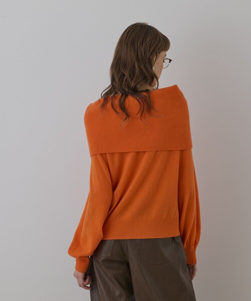 Diagram（ダイアグラム）の「ウールオフショルニットトップ（ニット/セーター・レディース・ボルドー/ブラック/オレンジ・36）」の7枚目の写真
