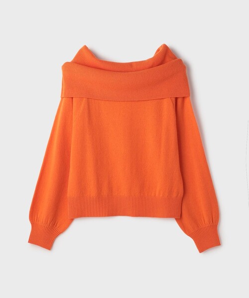 Diagram（ダイアグラム）の「ウールオフショルニットトップ（ニット/セーター・レディース・ボルドー/ブラック/オレンジ・36）」の9枚目の写真