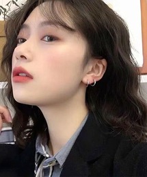 【Bz】フープリングピアス8mm10mm12mm/3点セットペア/両耳用(LEY)