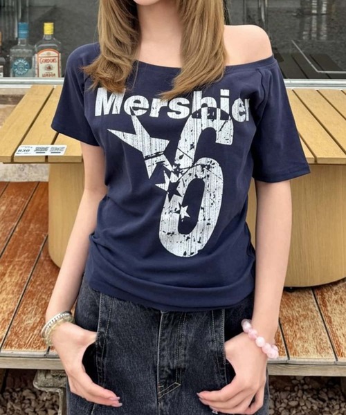 MAISON DE THERESE（メゾン ド テレーズ）の「ロゴプリント半袖Tシャツ（Tシャツ/カットソー・レディース・ネイビー/イエロー/ホワイト/グレー・FREE）」の3枚目の写真