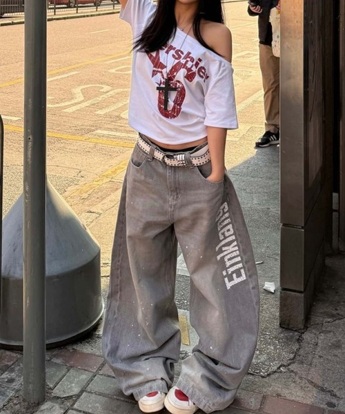 MAISON DE THERESE（メゾン ド テレーズ）の「ロゴプリント半袖Tシャツ（Tシャツ/カットソー・レディース・ネイビー/イエロー/ホワイト/グレー・FREE）」の5枚目の写真