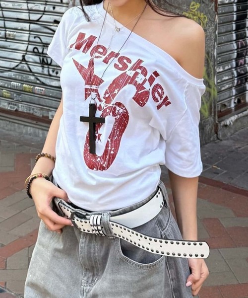 MAISON DE THERESE（メゾン ド テレーズ）の「ロゴプリント半袖Tシャツ（Tシャツ/カットソー・レディース・ネイビー/イエロー/ホワイト/グレー・FREE）」の9枚目の写真