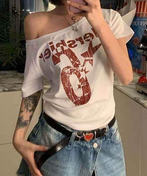 MAISON DE THERESE（メゾン ド テレーズ）の「ロゴプリント半袖Tシャツ（Tシャツ/カットソー・レディース・ネイビー/イエロー/ホワイト/グレー・FREE）」の11枚目の写真