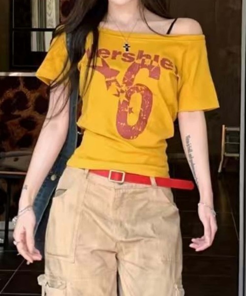 MAISON DE THERESE（メゾン ド テレーズ）の「ロゴプリント半袖Tシャツ（Tシャツ/カットソー・レディース・ネイビー/イエロー/ホワイト/グレー・FREE）」の12枚目の写真